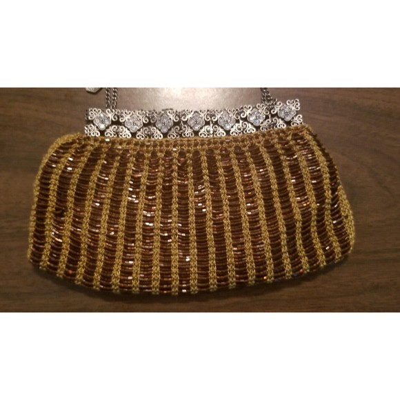 Clara Studio Inc. Beaded Evening Bag Handbag Vintage Chain Handle Jewels Beads - Picture 2 of 4